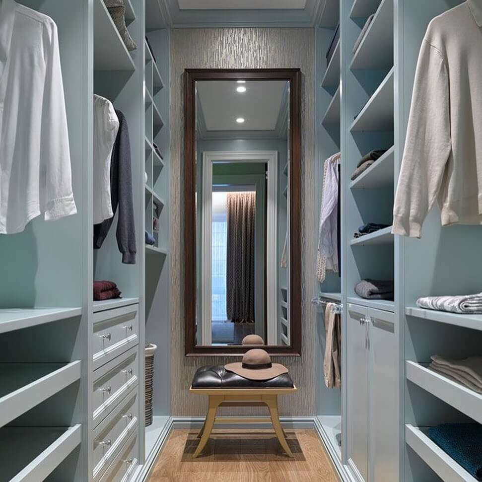 Cách bố trí phòng thay đồ 2 - 4m²